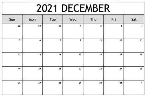 Printable December 2021 Calendar With Holidays In Pdf Word Calendar Dream