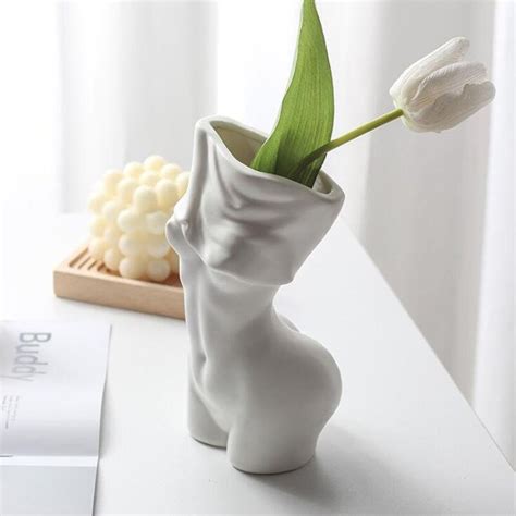 Nude Female Body Vase White Ceramic European Vase Decor Etsy