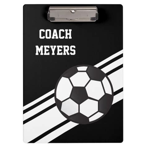 Black Soccer Coach Personalized Clipboard Personalized