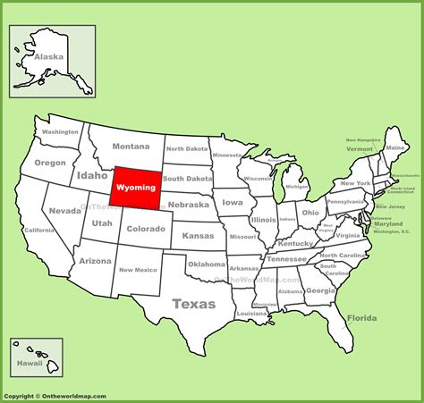 Wyoming Location On The Us Map