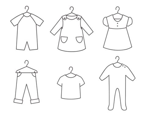 Childrens Clothing Outline Image 13799577 Vector Art At Vecteezy