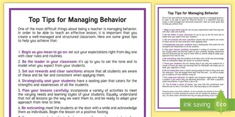 Top Tips For Managing Behavior Adult Guidance Twinkl