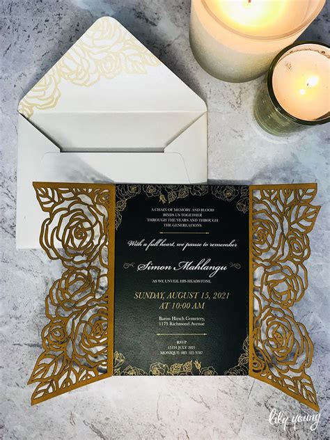 Simon Printed Tombstone Unveiling Invitation Lily Young Designs