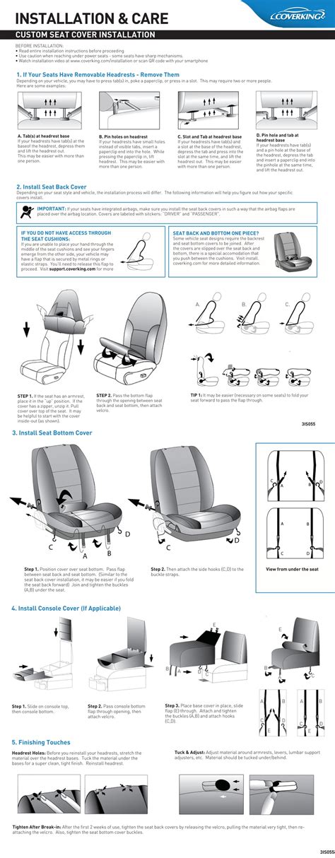 Custom Seat Covers Installation Instructions