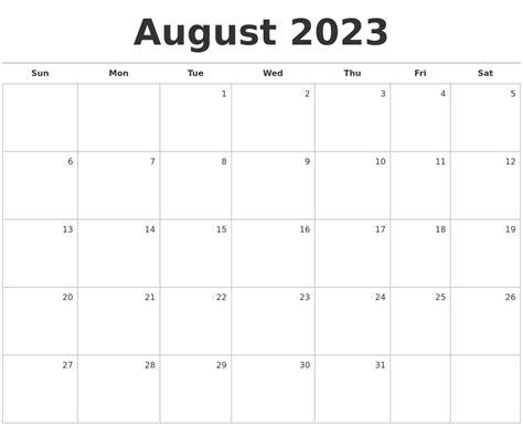 Best August 2023 Calendar Ideas Calendar With Holidays Printable 2023