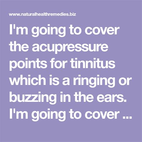 Acupressure Points For Tinnitus Acupressure Points Acupressure