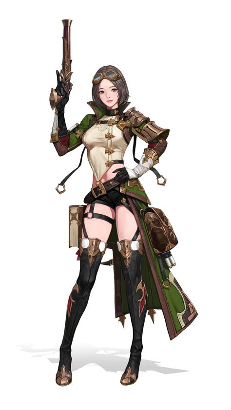 ArtStation Gunner Concept Art Jinju Choi Female Character Design Fantasy Female Warrior