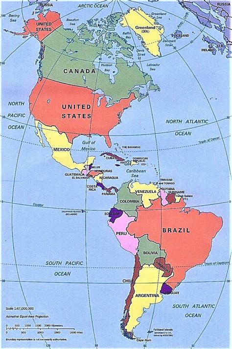 Mapa Politico Del Continente Americano Mapa De América Con Nombres