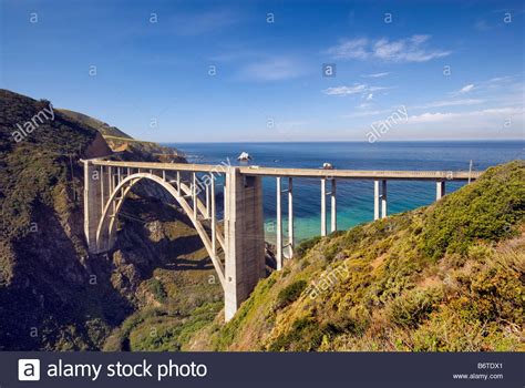 Bixby Creek Bridge Am Highway One Big Sur Kalifornien Usa