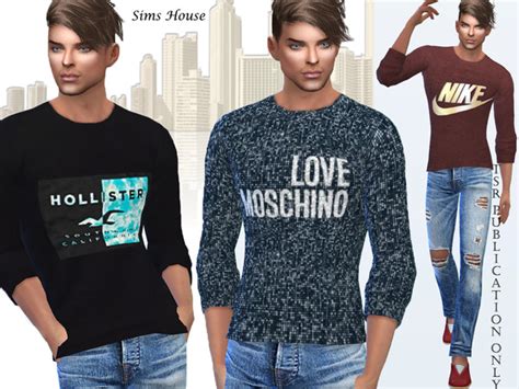 Mens Long Sleeve T Shirt By Sims House At Tsr Sims 4 Updates