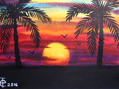 Palm Tree Sunset Painting At Explore Collection Of Palm Tree Sunset Painting