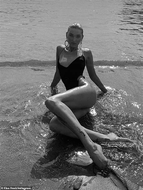 Elsa Hosk Shows Off Toned Bod In Sexy Black One Piece As She Poses On