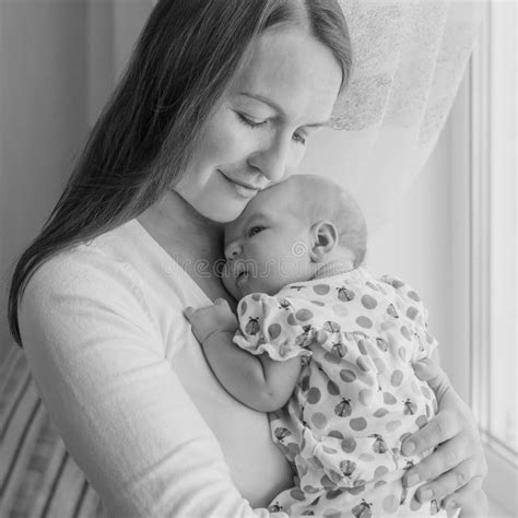 Happy Mother Hugging Little Daughter Stock Photo Image Of Bonding