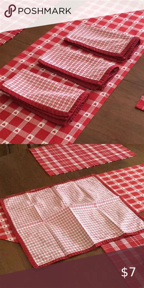 There are 8232 placemat and napkins for sale on etsy, and they cost $22.10 on average. 3 Red/White Check with Red Trim Napkins in 2020 | Red and ...