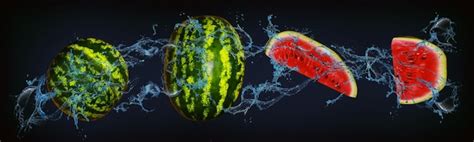 panorama mit früchten in wasser saftige wassermelonen stecken voller vitamine und mineralstoffe