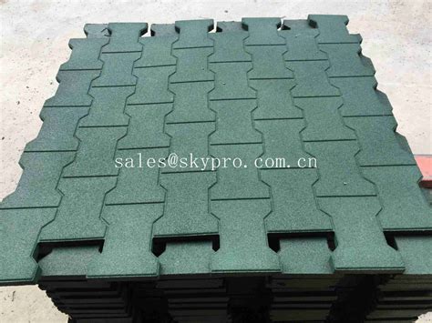 Driveway Rubber Patio Pavers Anti Slip Recycled Rubber Flooring
