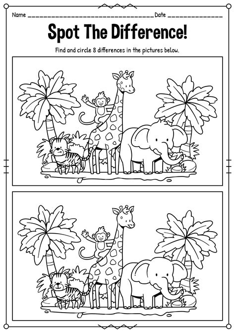 Spot The Difference Puzzles Printable Spot The Difference Printable