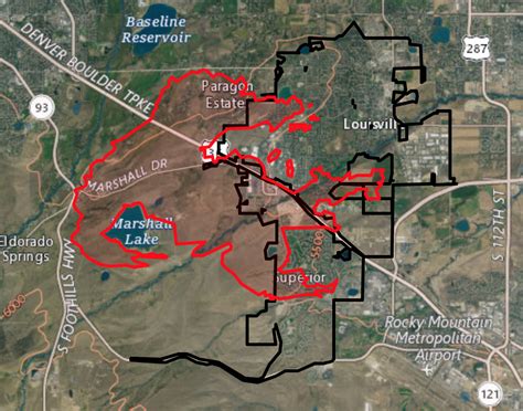 Map Marshall Fire Perimeter Shows 6000 Acres Burned In Boulder County
