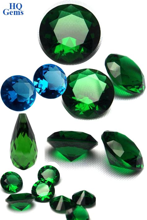 Wholesale Round Cut Green Crystal Faceted Glass Gems View Faceted