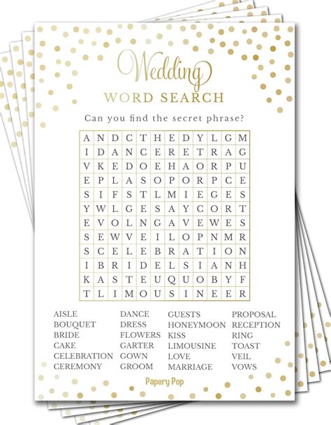 Wedding Word Search Printable Bridal Shower Game Printable Bridal My