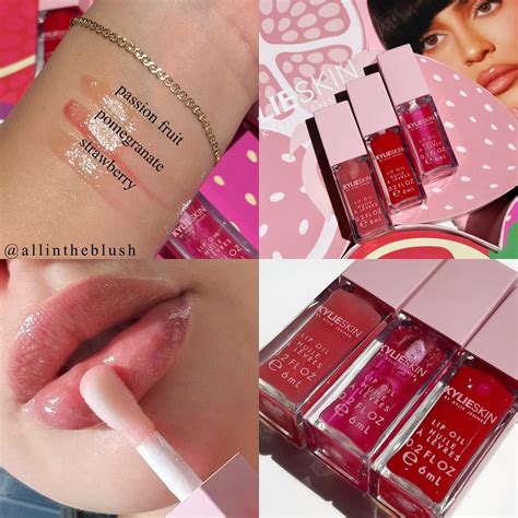 New Kylie Skin Lip Oil Set Review Swatches All In The Blush