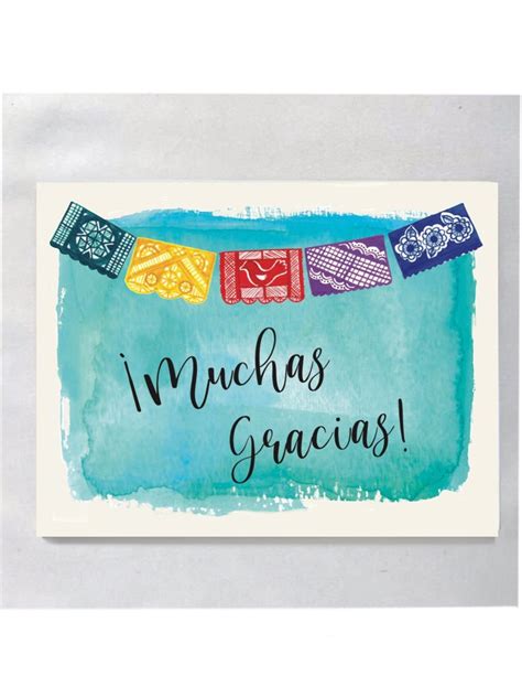 Muchas Gracias Card Thank You Spanish Card Hand Drawn Gratitude Card