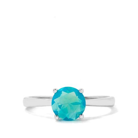 Ethiopian Paraiba Blue Opal Ring In Sterling Silver Blue Opal Ring