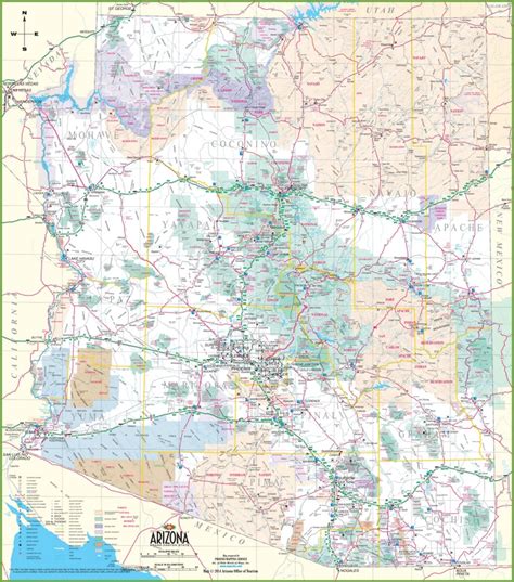 Large Detailed Map Of Arizona With Cities And Towns 6de