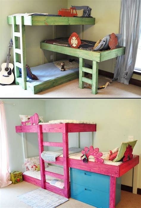 This will give you extra room on your desk, and you'll always have a place to put your books when you are finished with them. 31 Cool And Practical Bunk Beds For More Than Two Kids ...