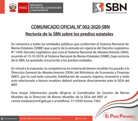 COMUNICADO OFICIAL N 002 2020 SBN