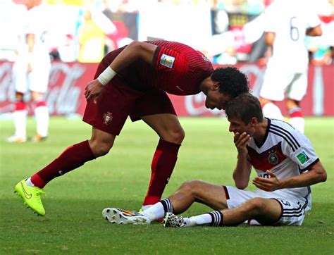 Pepe ( red card ) ridiculous foul on thomas muller germany vs portugal world cup 2014. World's best Ronaldo not enough for ageing, sulky Portugal - Rediff Sports
