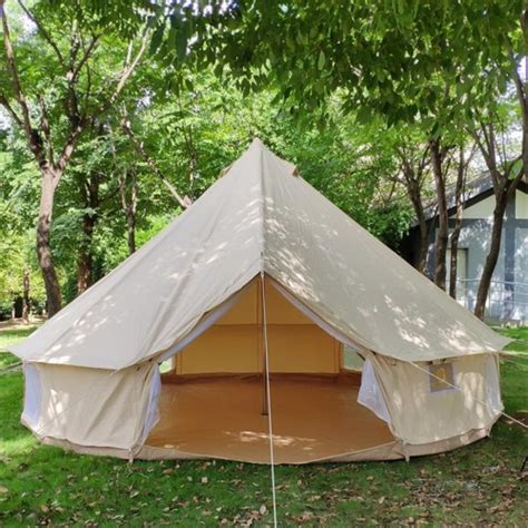 3m 4m 5m 6m Large Bell Tent Waterproof Cotton Canvas