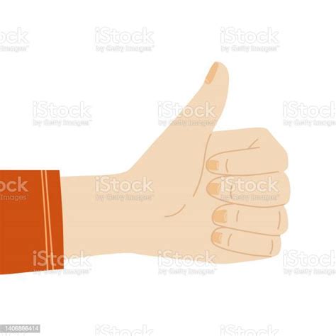 Cartoon Illustration With Hands Making Thumb Up Gesture Hand Showing