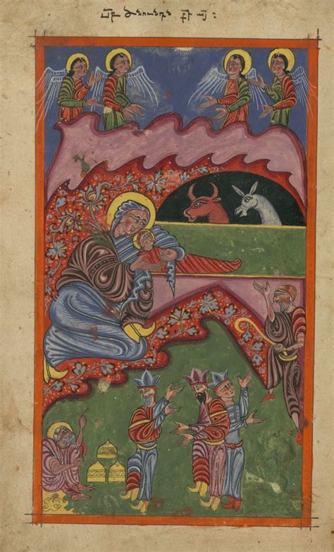 Nativity Adoration Of The Magi Armenian Illuminated Manuscript