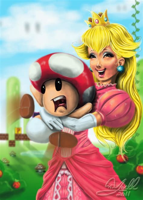 Peach And Toads Hug By Yoell On Deviantart