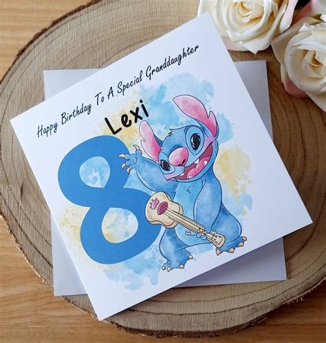 Personalised Stitch Birthday Card X Babe Babe Etc Etsy
