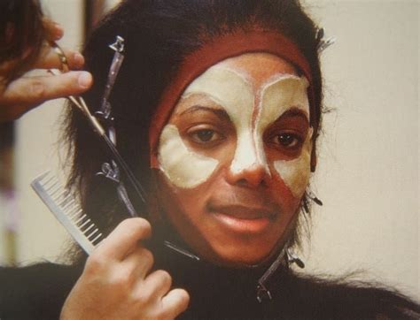 Michael Being Applied With Makeup On The Set Of His Fourteen Minute