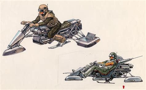 Speeder Bike Concept Art By Ralph McQuarrie Return Of The Jedi