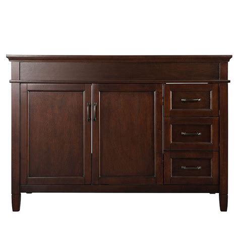 Our collection of 43 to 48 inch vanities is perfect for anyone looking to outfit their modern family bathroom with contemporary storage the vanity sports three sliding drawers on either side, and a primary storage cabinet directly beneath the sink to provide you with ample organizational space. Foremost International Ashburn 48-inch W Bath Vanity ...