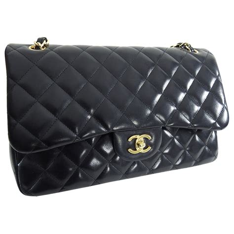 Chanel Jumbo Black Lambskin Classic Double Flap Quilt Bag Gold I Miss