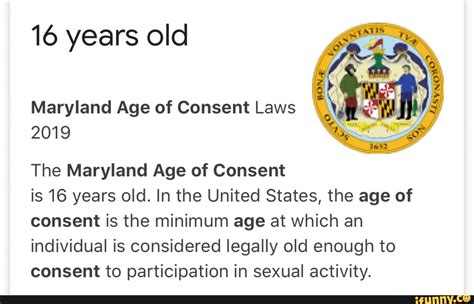 16 Years Old Maryland Age Of Consent Laws 2019 The Maryland Age Of Consent Is 16 Years Old In