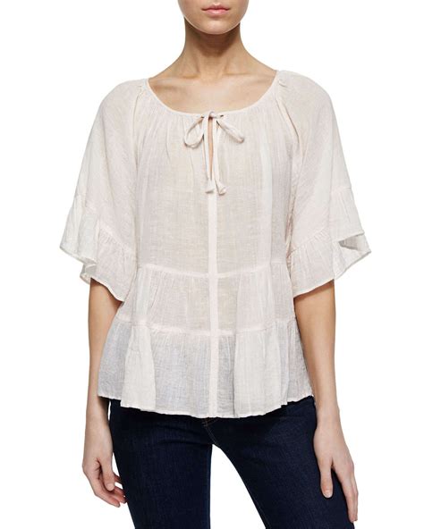 Lyst Calypso St Barth Ristabelle Opulesence Gauze Top In White
