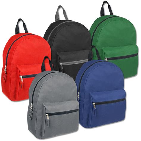 Wholesale 15 Inch Basic Backpack 5 Color Bags In Bulk Backpacks