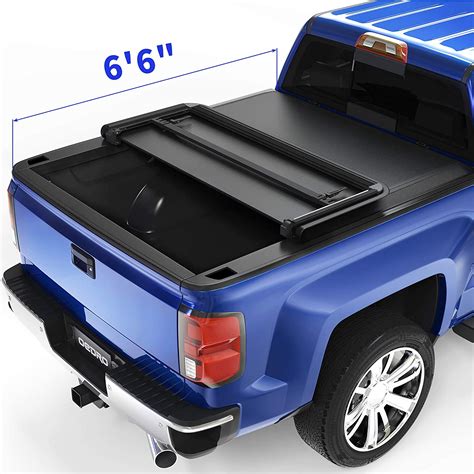 Oedro Upgraded Soft Tri Fold Truck Bed Tonneau Cover On Top