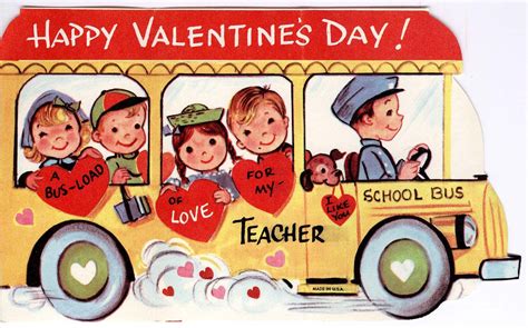 School Bus Valentine Vintage Valentines Valentines For Boys Retro