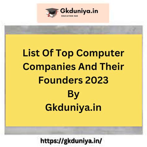 Top Computer Companies And Their Founders 2023