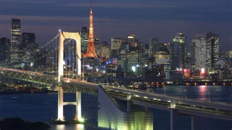 Rainbow Bridge Tokyo Japan River Lights City Wallpaper