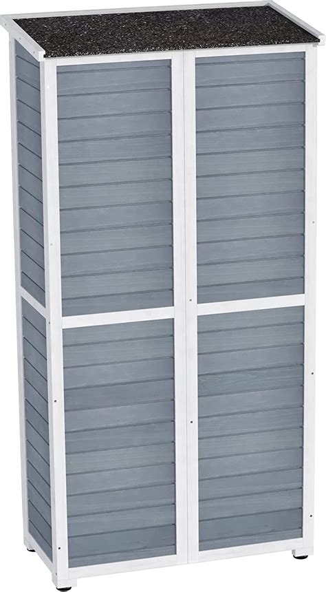 Gdlf Outdoor Storage Cabinet Wood And Metal Garden Shed With Waterproof