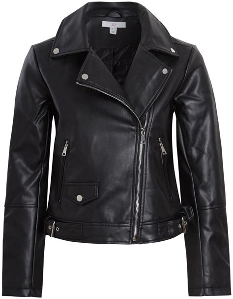 Ss7 Womens Faux Leather Biker Jacket With Quilted Lining Black Shopstyle