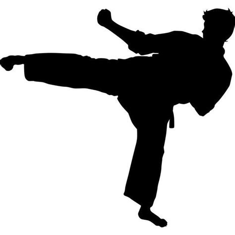 Reverse Roundhouse Kick Karate Stencil Karate Martial Arts